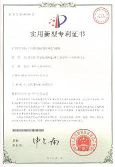 自動(dòng)排污(wū)線密(mì)封結構煤(méi)氣蝶閥質(zhì)量實(shí)用(yòng)新(xīn)型專利證書