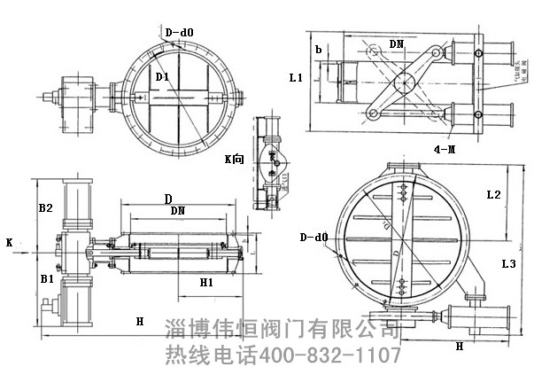 煤氣(qì)氣動(dòng)快速切斷(duàn)蝶閥(fá)外(wài)形尺寸(cùn)
